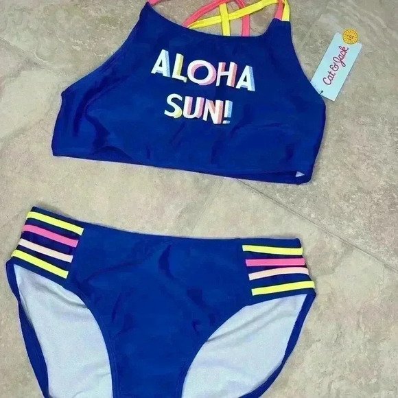 Cat & Jack 2 Piece Aloha Swim XXL 18 - Picture 5 of 6